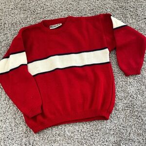 Vintage Bugle boy Red White  Stripe Crew Neck Sweater‎ Top Size M
